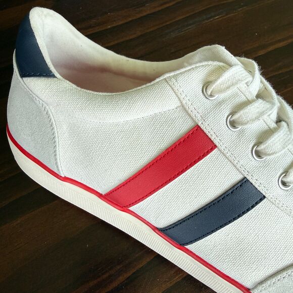 CLUB ROOM Stripe Lace-up Men\'s White Sneakers Size 11.5M - EXCELLENT main image 4